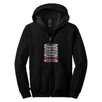 Discover Weekdays Work Monday Wednesday Friday Saturday Ride 21 Zip Hoodies