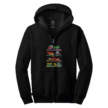 Discover Tractor Fun driving Farm Vehicles Zip Hoodies