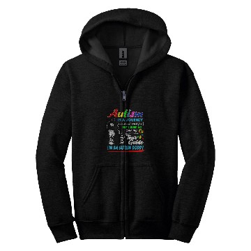 Discover Autism Puzzle Poppy Autism Is A Journey Zip Hoodies