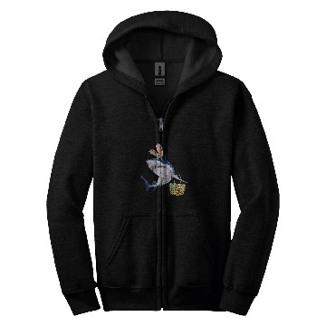 Discover Shark Pet with Easter Basket and Bunny Ears Happy Easter Zip Hoodies
