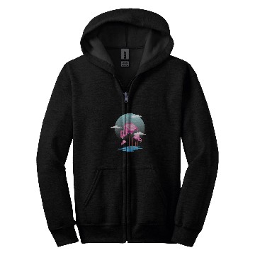 Discover Flamingo Pet Zoo Bird Watcher Zip Hoodies