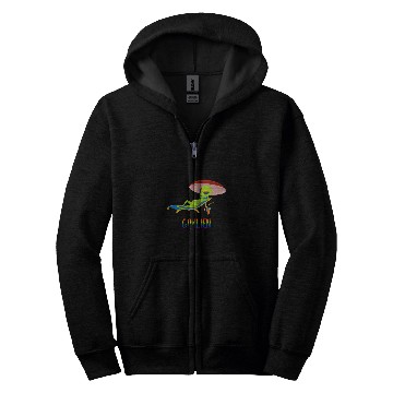 Discover Aliens UFO Gay Pride Month Stuff Alien Men Women NonBinary Graphic Zip Hoodies