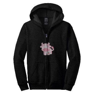 Discover Cow Pet Strawberry Cow Cute Pink Pastel Zip Hoodies