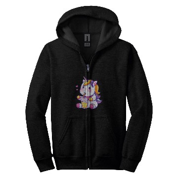 Discover Unicorn Pet Drinking Boba Tea Bubble Tea Cute Zip Hoodies