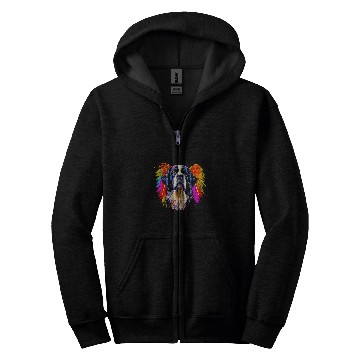 Discover Saint Bernard Pet Dog Angel Wings Zip Hoodies