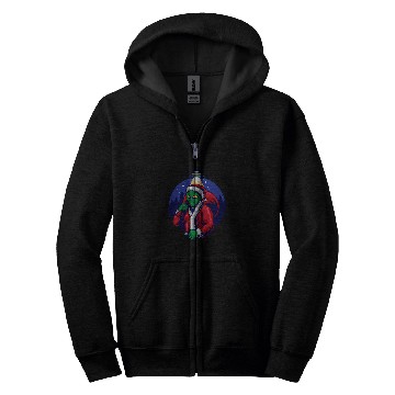 Discover Aliens UFO Santa Claus UFO Team Santa Sleigh Magic Snowman Zip Hoodies
