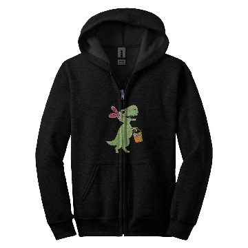 Discover Dinosaur Pet Easter Bunny Dinosaur Easter Bunny TRex Easter Day Zip Hoodies