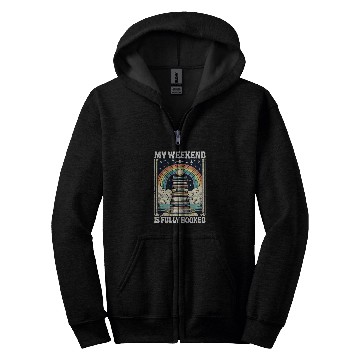 Discover Book Fun My Weekend Is Fully Booked Book Rainbow Reading Bookworm 2 Zip Hoodies