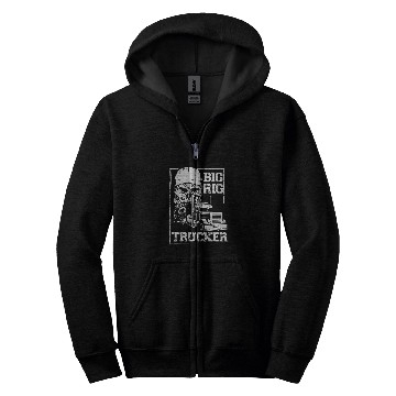Discover Truck Fun Driver vintages Big Rig Trucker Zip Hoodies