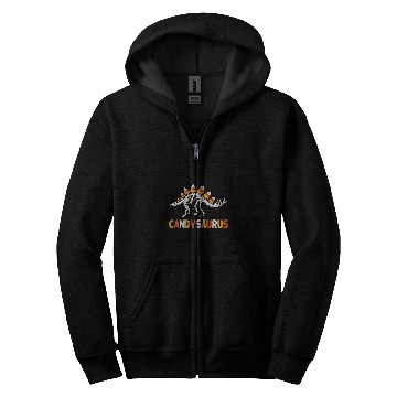 Discover Dinosaur Pet Skull Candy Corn Candysaurus Skeletons Dinosaur Halloween Zip Hoodies