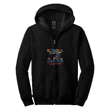 Discover School Custodian Clear Trail For Learning Janitor Graphic Zip Hoodies