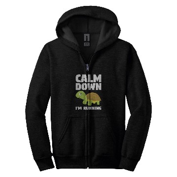 Discover Turtle Pet Calm Down Im Running For A Zip Hoodies