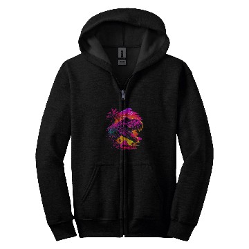 Discover Dinosaur Pet Vaporwave TRex Edgy Aesthetic Streetwear Zip Hoodies