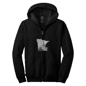 Discover Excavator Fun cool minnesota map art graphic theme Zip Hoodies