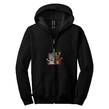 Discover Unicorn Pet cute Christmas motif reindeer unicorn Christmas tree Zip Hoodies