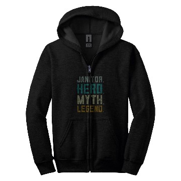 Discover Janitor Hero Myth Legend Cleaning Custodian Zip Hoodies