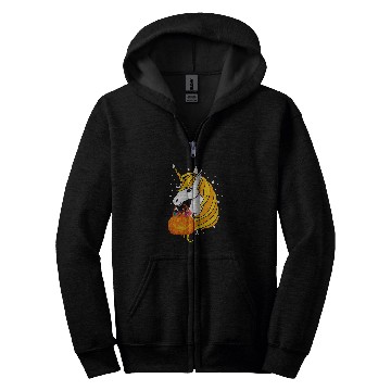 Discover Unicorn Pet Cute Candy Corn Unicorn Halloween Zip Hoodies