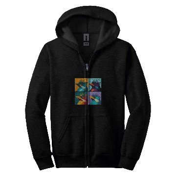 Discover Penguin Pet Macaroni Penguin Pop Art Design Illustration Colorful Animal 01 Zip Hoodies