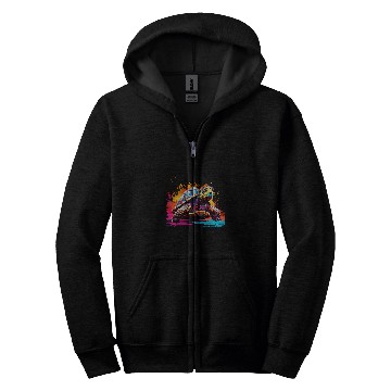 Discover Turtle Pet Splash Art Box Turtle Lover Colorful Zip Hoodies