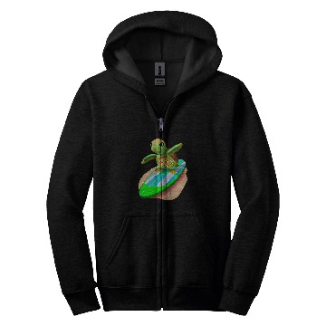 Discover Turtle Pet Surfing Zip Hoodies