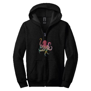 Discover Octopus Pet Cute Colorful Octopus Art Sea Life Zip Hoodies