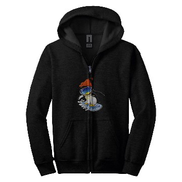 Discover Penguin Pet Snowboarding Surfer Winter Hat Zip Hoodies