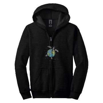 Discover Turtle Pet Earth Sea Turtle Earth Day Turtle Planet Zip Hoodies