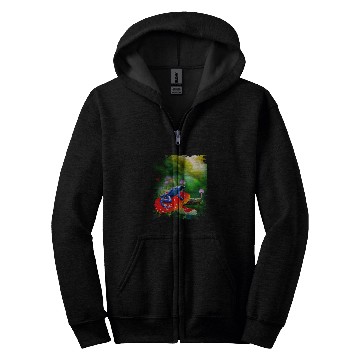 Discover Frog Pet Poison Dart Arrow Frog On The Mushroom Zip Hoodies