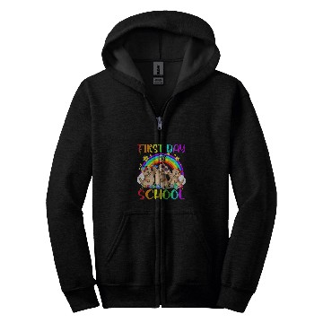 Discover Otter Pet Otters Happy First Day Of School Cute Otter Rainbow Back To School Zip Hoodies