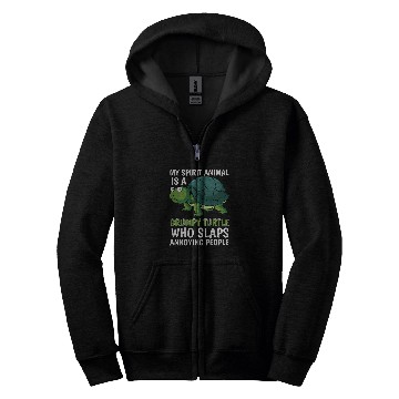 Discover Turtle Pet My Spirit Animal Is Grumpy Turtle Who Slaps Annoying People 185 Zip Hoodies