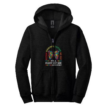 Discover Autism Puzzle Doesnt Define Me But Its A Part Of Me Love Advocacy Zip Hoodies