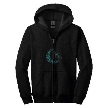 Discover Crescent Moon And Dragonfly 2Wildlife Insects Entomologist Zip Hoodies