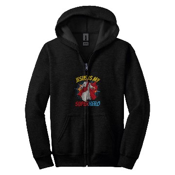 Discover Book Fun Jesus Is My Superhero Powerful Christian Comic Book Hero 2 Zip Hoodies