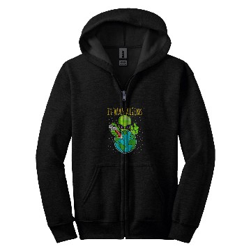 Discover Aliens UFO It Was Aliens 2Alien Invasion Conspiracy Theory Zip Hoodies