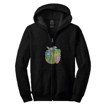 Discover Dinosaur Pet Happy Easter Spring Easter Egg Easter Bunny Zip Hoodies