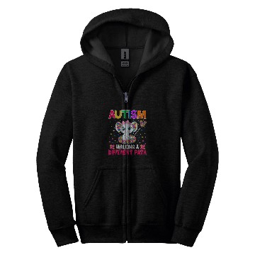 Discover Autism Puzzle Walking a Different Path Support Autism Warriors Zip Hoodies