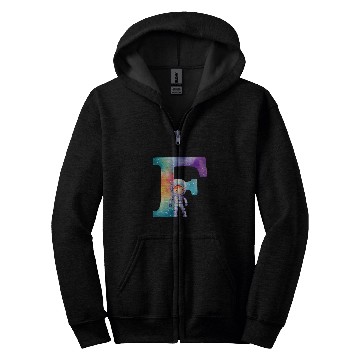 Discover Space Astronaut Letter F Name Monogram Initial Galaxy Planet Zip Hoodies