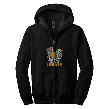 Discover Book Fun Support your local Library Book Reading Zip Hoodies