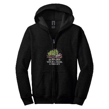 Discover Book Fun Support Your Local Library Librarian Bookworm Book Lover 0 Zip Hoodies