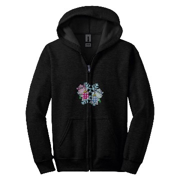 Discover Hippo Pet Christmas Balls Winter Snowflake Snow Zip Hoodies