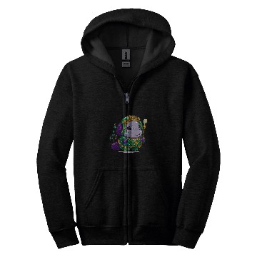 Discover Manatee Pet Mardi Gras King Queen Zip Hoodies
