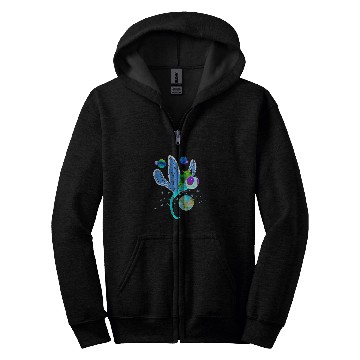 Discover Frog Pet Kawaii Dragonfly Tree Frog In Outer Space Earth Zip Hoodies