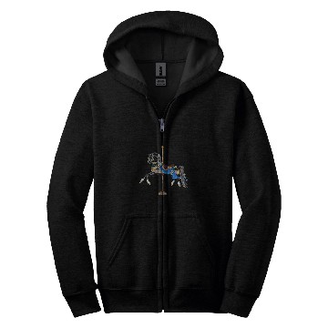 Discover Horse Pet Black Stallion Carousel Horse 3 Zip Hoodies