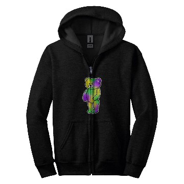 Discover Bear Pet Mardi Gras Tie Dye Teddy Bear Cute Kawaii New Orleans Zip Hoodies