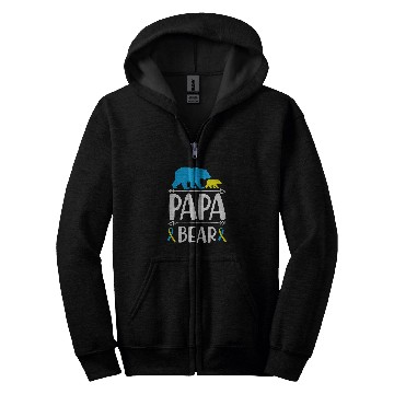 Discover Bear Pet Mens Papa Bear Down Syndromes Awareness Proud Dad Zip Hoodies