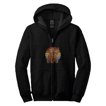 Discover Bear Pet friendly grizzly bear waving its hand bear greeting Zip Hoodies