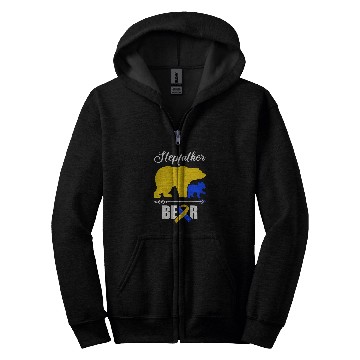 Discover Bear Pet Stepfather Bear Down Syndromes Awareness T21 Stepdad Zip Hoodies