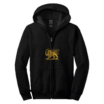 Discover Lion Pet Iran Lion Sun Achaemenid Empire Safavid dynasty Zip Hoodies
