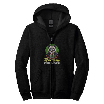 Discover Panda Pet Hungry Pho More Cute Panda Eating A bowl Zip Hoodies