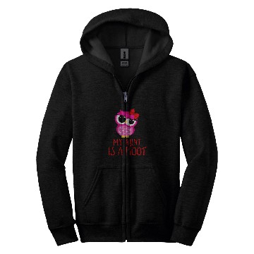 Discover Owl Pet My Aunt Is A Hoot Funny Owl Birds Of Prey Nocturnal Zip Hoodies